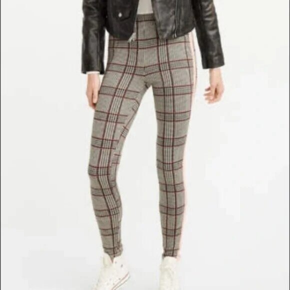 Abercrombie & Fitch Velvet Plaid Pull On Legging Small - Picture 1 of 8